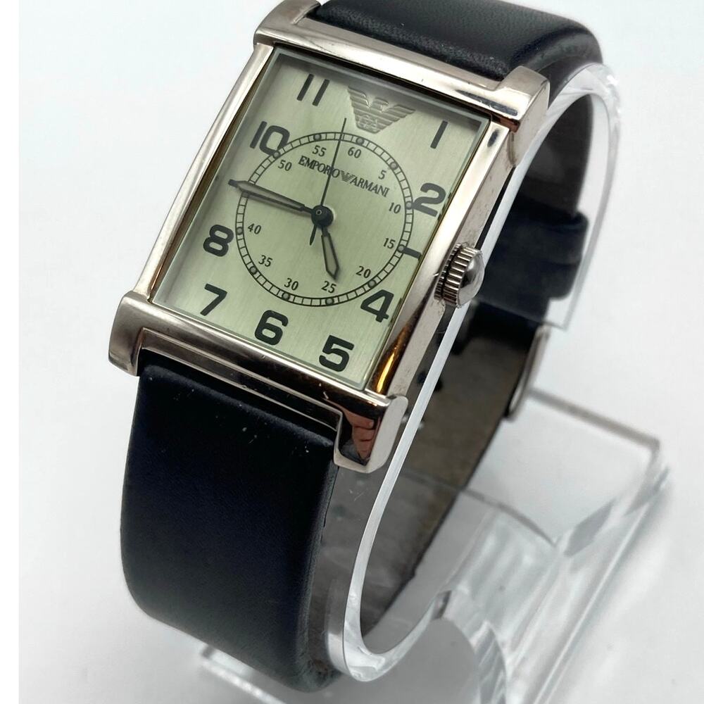 Emporio Armani AR-0211 Men's Military Tank Style Watch 26mm - New Battery WR - Picture 3 of 12